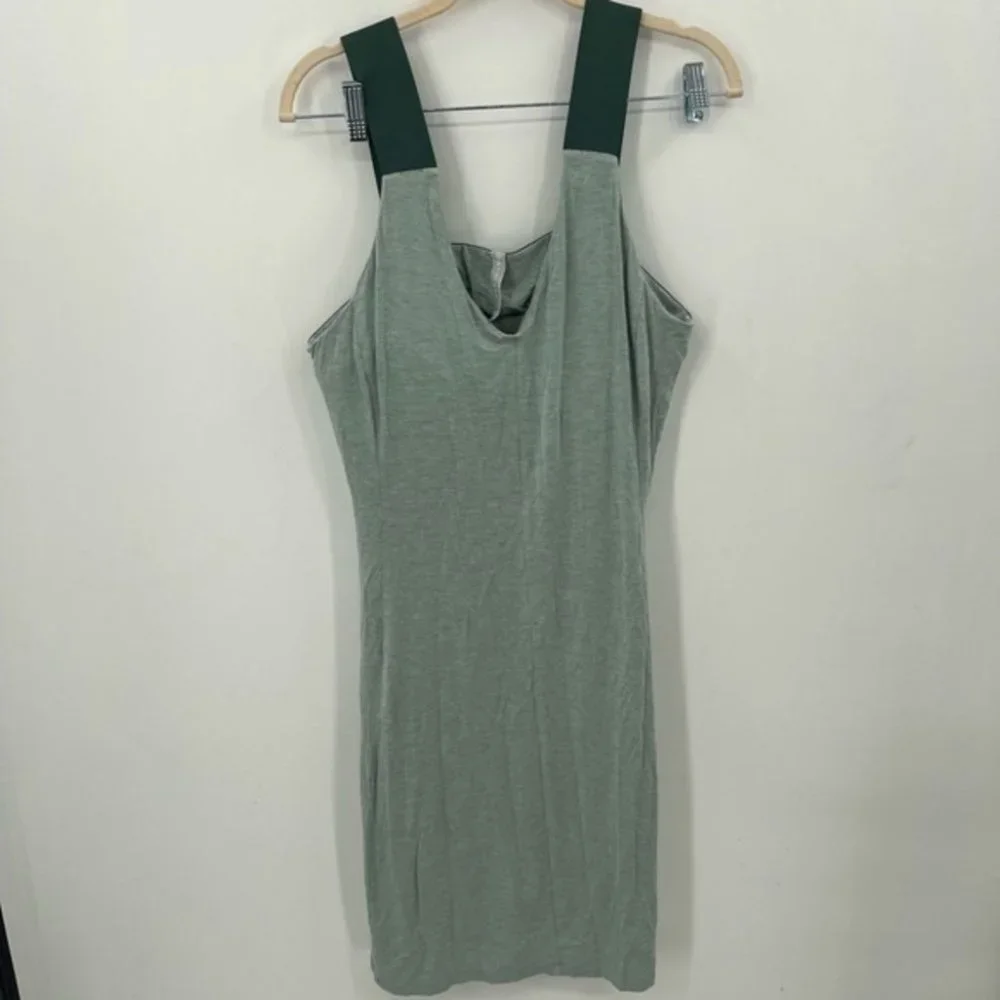 Athleta Santorini Support Green Women Large V Neck Mini Tank Athleisure Dress - Picture 2 of 7